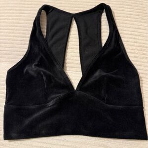 Colsie Velvet Black Ribbed Bralette